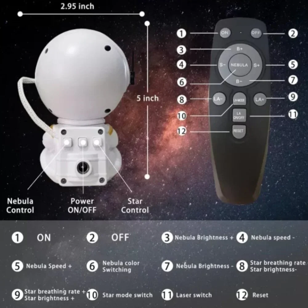 Spaceman Galaxy LED Projection Light
